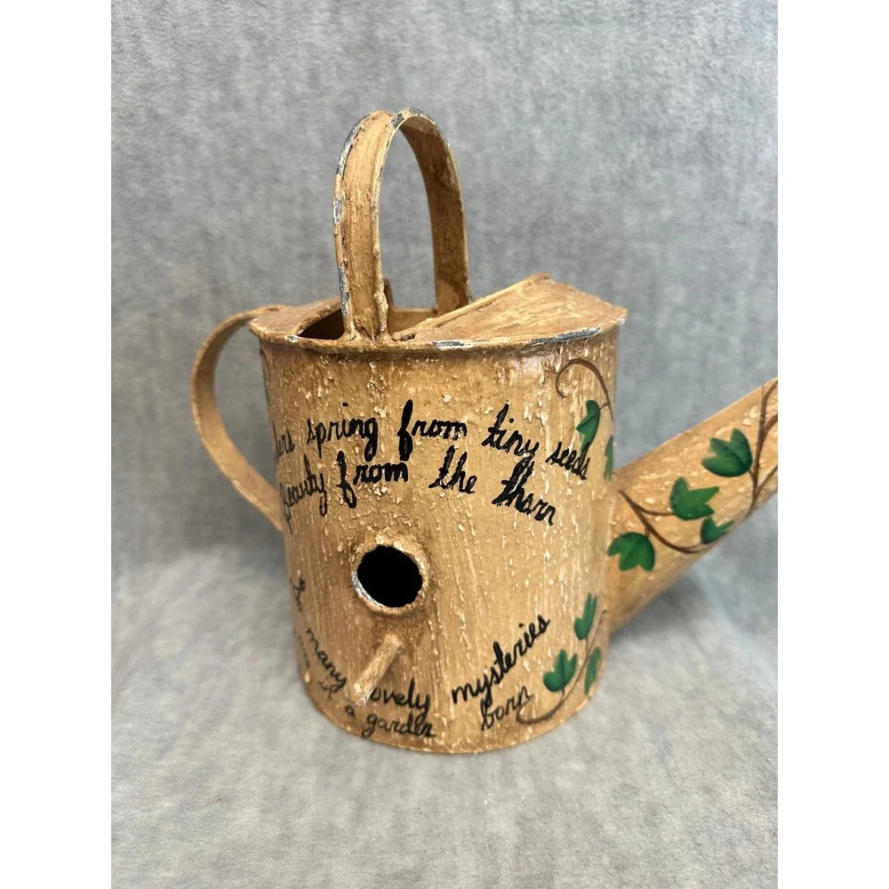 Rustic Watering Can Birdhouse Decorative Garden Accent House Feeder for Birds‎